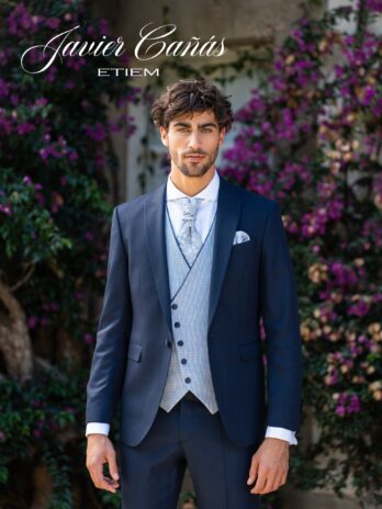 Traje de Ceremonia Etiem · Chaleco Pata de Gallo y Pañuelo Cachemir (Look 5)