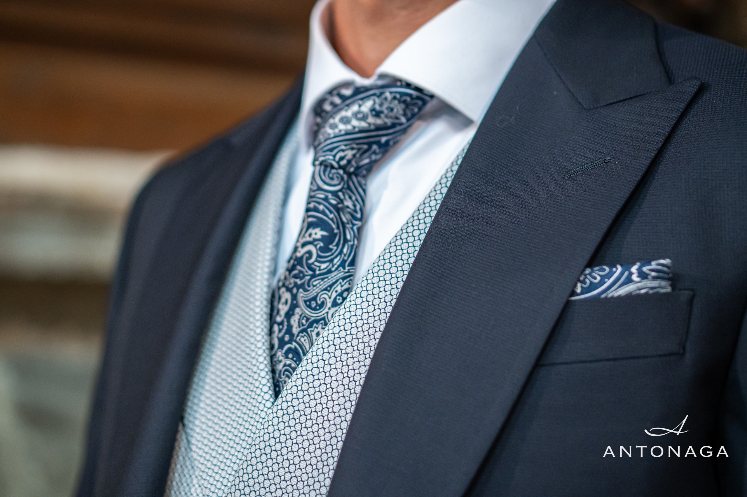 Traje Antonaga Trento 2 azul marino - detalle