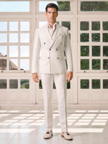 Traje de ceremonia Ramón Sanjurjo 2026 marfil cruzado